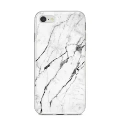 Marble White IPhone Case -CaseCraze Store Marble White iPhone 8 Bumper Case on Silver iPhone