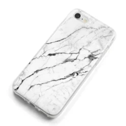 Marble White IPhone Case -CaseCraze Store Marble White iPhone 8 Bumper Case on Silver iPhone Alternative Image