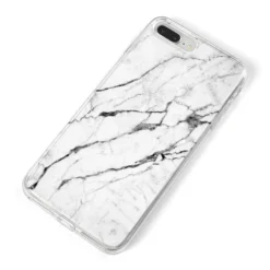 Marble White IPhone Case -CaseCraze Store Marble White iPhone 8 Plus Bumper Case on Silver iPhone Alternative Image