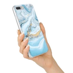 Marble IPhone Case -CaseCraze Store Marble iPhone 7 Plus Bumper Case on Silver iPhone Alternative Image