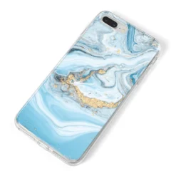 Marble IPhone Case -CaseCraze Store Marble iPhone 8 Plus Bumper Case on Silver iPhone Alternative Image