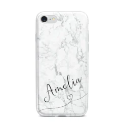 Marble With Custom Name IPhone Case -CaseCraze Store Marble with Custom Name iPhone 7 Bumper Case on Silver iPhone