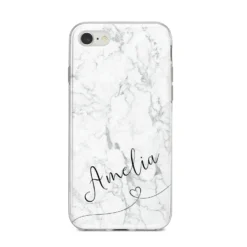 Marble With Custom Name IPhone Case -CaseCraze Store Marble with Custom Name iPhone 8 Bumper Case on Silver iPhone