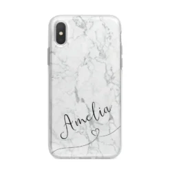 Marble With Custom Name IPhone Case -CaseCraze Store Marble with Custom Name iPhone X Bumper Case on Silver iPhone Alternative Image 1 53800108 7b9f 48ac 92ff 37db18a8a2c7