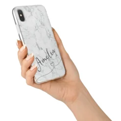 Marble With Custom Name IPhone Case -CaseCraze Store Marble with Custom Name iPhone X Bumper Case on Silver iPhone Alternative Image 2 0a9ffede 2161 4392 a6a3 f17cbd281a29