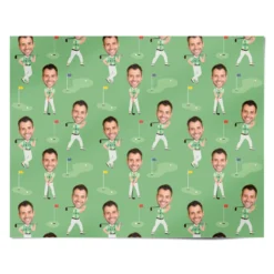 Mens Golf Photo Face Wrapping Paper -CaseCraze Store Mens Golf Photo Face Personalised Wrapping Paper Alternative