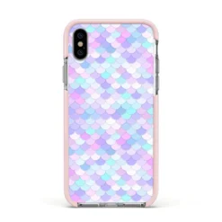 Mermaid IPhone Case -CaseCraze Store Mermaid Apple iPhone Xs Impact Case Pink Edge on Silver Phone