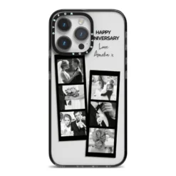 Monochrome Anniversary Photo Strip With Name IPhone Case
