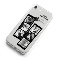 Monochrome Anniversary Photo Strip With Name IPhone Case -CaseCraze Store Monochrome Anniversary Photo Strip with Name iPhone 8 Bumper Case on Silver iPhone Alternative Image