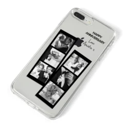 Monochrome Anniversary Photo Strip With Name IPhone Case -CaseCraze Store Monochrome Anniversary Photo Strip with Name iPhone 8 Plus Bumper Case on Silver iPhone Alternative Image
