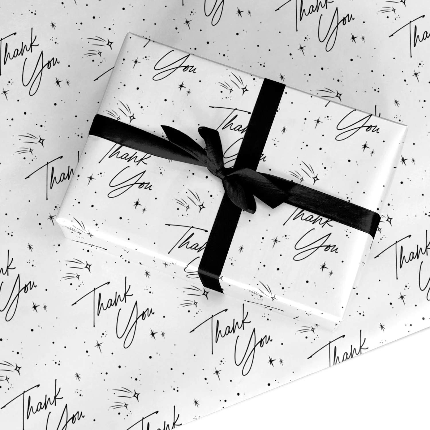 Monochrome Thank You Wrapping Paper 1 Monochrome Thank You Wrapping Paper