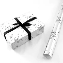 Monochrome Thank You Wrapping Paper 6 Monochrome Thank You Wrapping Paper -CaseCraze Store Monochrome Thank You Personalised Wrapping Paper