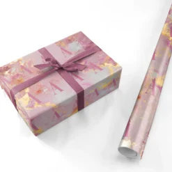 Monogrammed Pink & Gold Marble Wrapping Paper -CaseCraze Store Monogrammed Pink Gold Marble Personalised Wrapping Paper 7d63499f 5197 4e07 a001 f5e332cb9308
