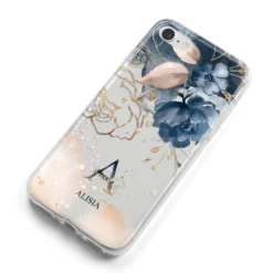 Monogrammed Watercolour Flower Elements IPhone Case -CaseCraze Store Monogrammed Watercolour Flower Elements iPhone 8 Bumper Case on Silver iPhone Alternative Image