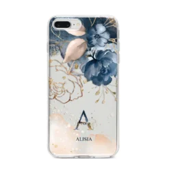 Monogrammed Watercolour Flower Elements IPhone Case -CaseCraze Store Monogrammed Watercolour Flower Elements iPhone 8 Plus Bumper Case on Silver iPhone