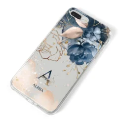 Monogrammed Watercolour Flower Elements IPhone Case -CaseCraze Store Monogrammed Watercolour Flower Elements iPhone 8 Plus Bumper Case on Silver iPhone Alternative Image