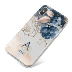 Monogrammed Watercolour Flower Elements IPhone Case -CaseCraze Store Monogrammed Watercolour Flower Elements iPhone X Bumper Case on Silver iPhone c40020a7 f55a 4960 b501 5546b3da2e55