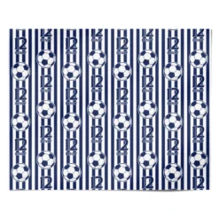Navy White Football Striped Personalised Wrapping Paper -CaseCraze Store Navy White Football Striped Personalised Personalised Wrapping Paper Alternative