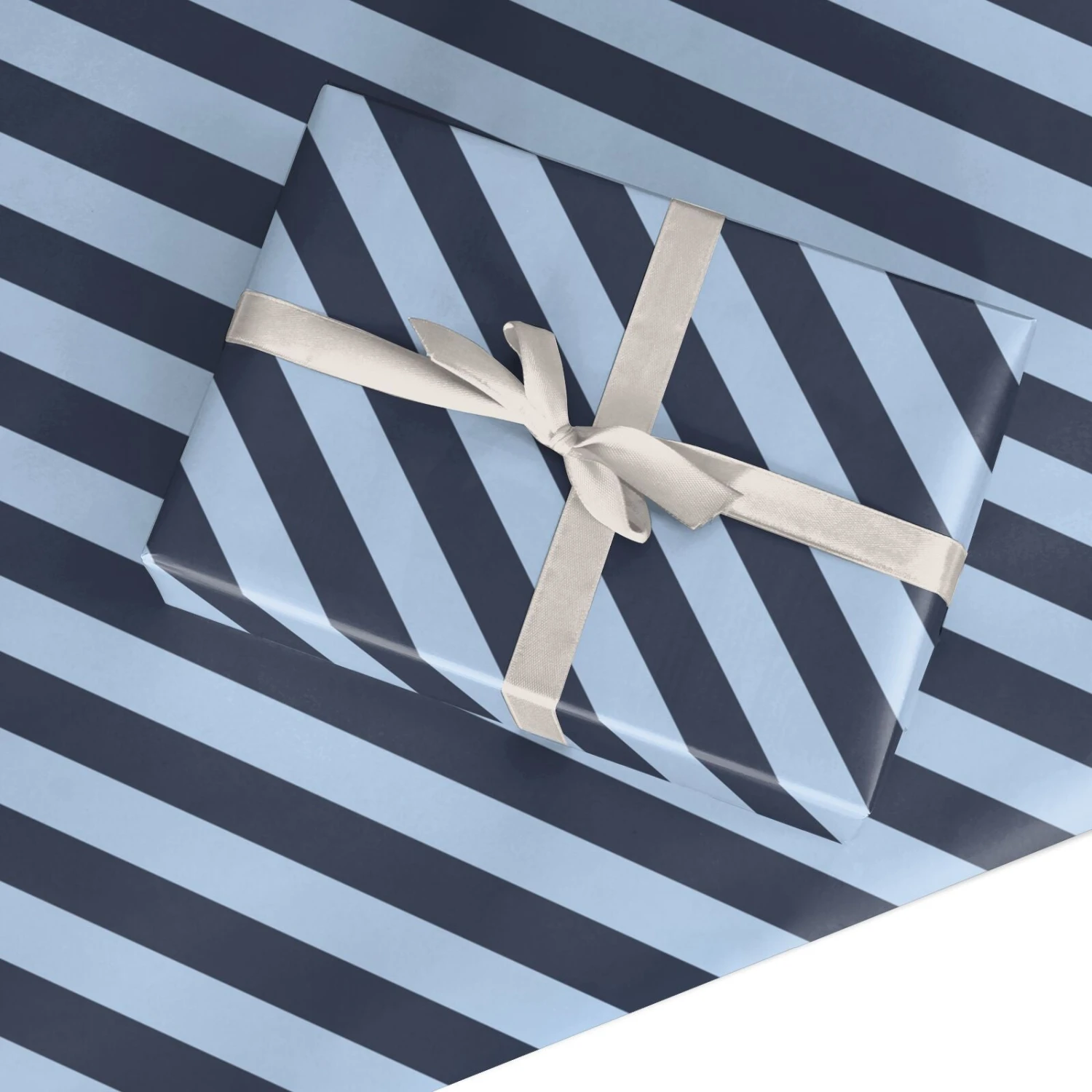 Navy And Light Blue Stripe Wrapping Paper 2 Navy And Light Blue Stripe Wrapping Paper - Image 2