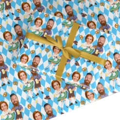 Oktoberfest Personalised Couples Face Wrapping Paper
