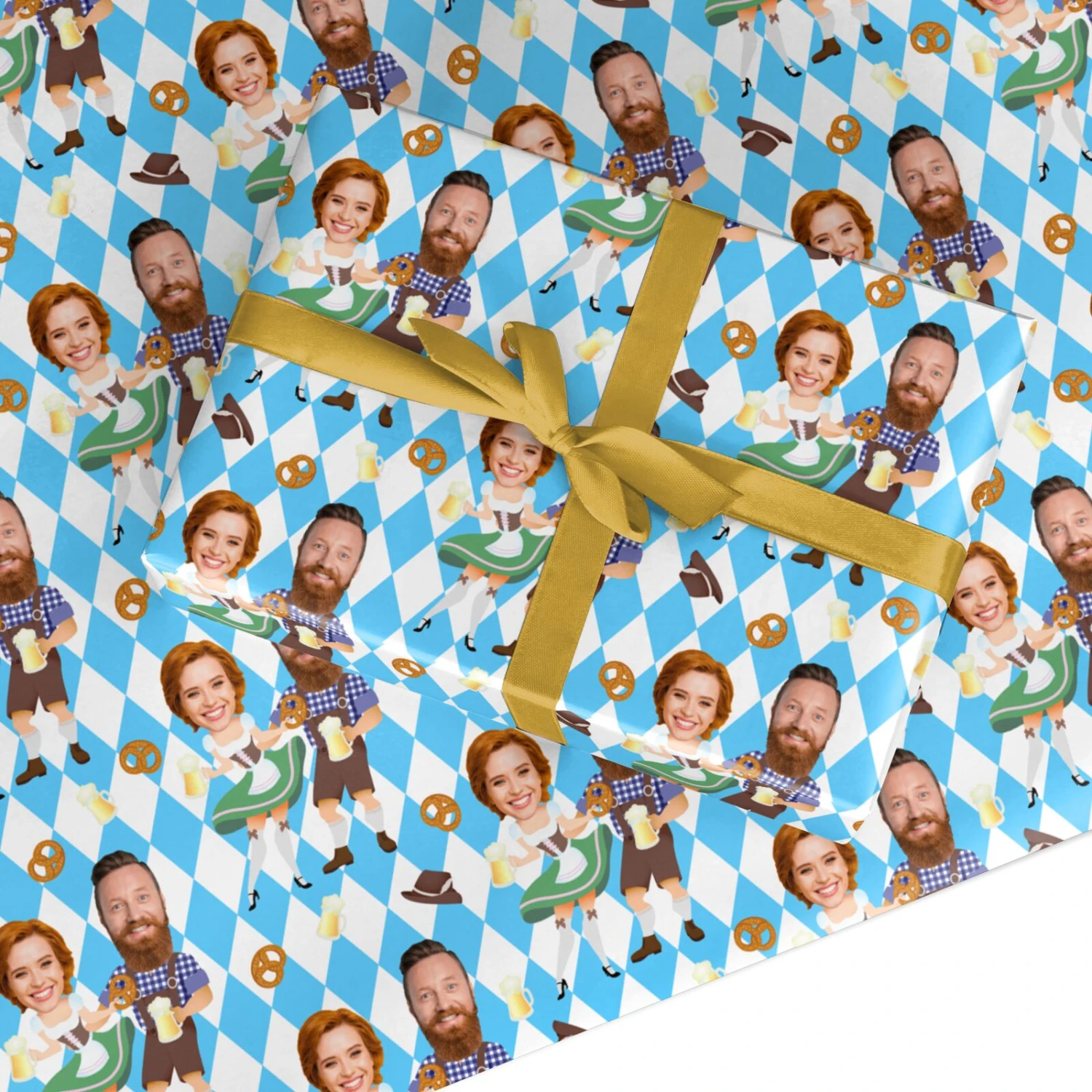 Oktoberfest Personalised Couples Face Wrapping Paper 1 Oktoberfest Personalised Couples Face Wrapping Paper