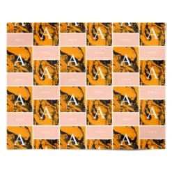 Orange Marble Personalised Wrapping Paper -CaseCraze Store Orange Marble Personalised Personalised Wrapping Paper Alternative