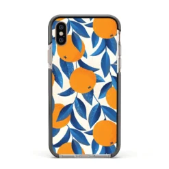 Oranges IPhone Case -CaseCraze Store Oranges Apple iPhone Xs Impact Case Black Edge on Gold Phone