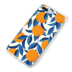 Oranges IPhone Case -CaseCraze Store Oranges iPhone 8 Plus Bumper Case on Silver iPhone Alternative Image