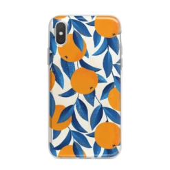 Oranges IPhone Case -CaseCraze Store Oranges iPhone X Bumper Case on Silver iPhone Alternative Image 1