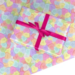 Pastel Candy Hearts Wrapping Paper