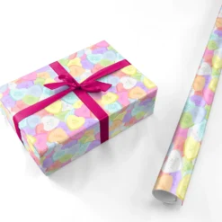 Pastel Candy Hearts Wrapping Paper -CaseCraze Store Pastel Candy Hearts Personalised Wrapping Paper