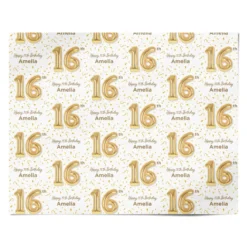 Personalised 16th Birthday Wrapping Paper -CaseCraze Store Personalised 16th Birthday Personalised Wrapping Paper Alternative