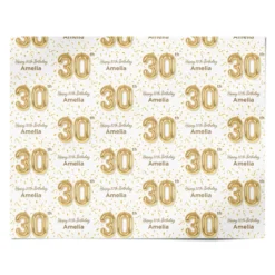 Personalised 30th Birthday Wrapping Paper -CaseCraze Store Personalised 30th Birthday Personalised Wrapping Paper Alternative