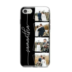 Personalised 4 Photo Couple Name IPhone Case 27 Personalised 4 Photo Couple Name IPhone Case -CaseCraze Store Personalised 4 Photo Couple Name iPhone 8 Bumper Case on Silver iPhone