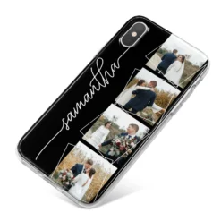 Personalised 4 Photo Couple Name IPhone Case 26 Personalised 4 Photo Couple Name IPhone Case -CaseCraze Store Personalised 4 Photo Couple Name iPhone X Bumper Case on Silver iPhone