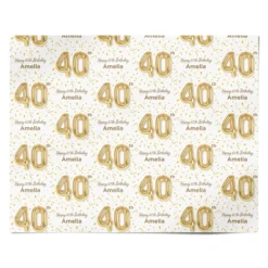 Personalised 40th Birthday Wrapping Paper -CaseCraze Store Personalised 40th Birthday Personalised Wrapping Paper Alternative