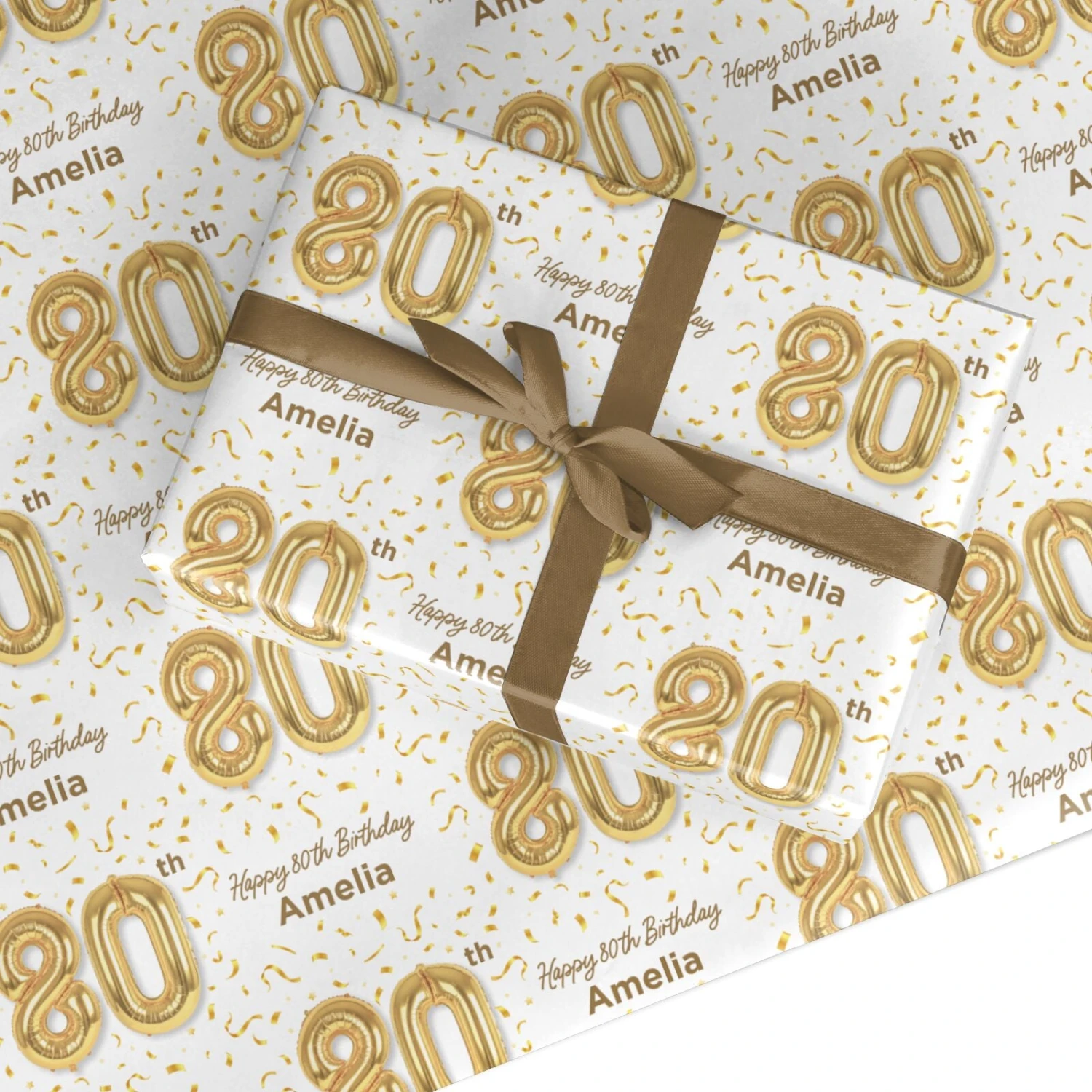 Personalised 80th Birthday Wrapping Paper 1 Personalised 80th Birthday Wrapping Paper