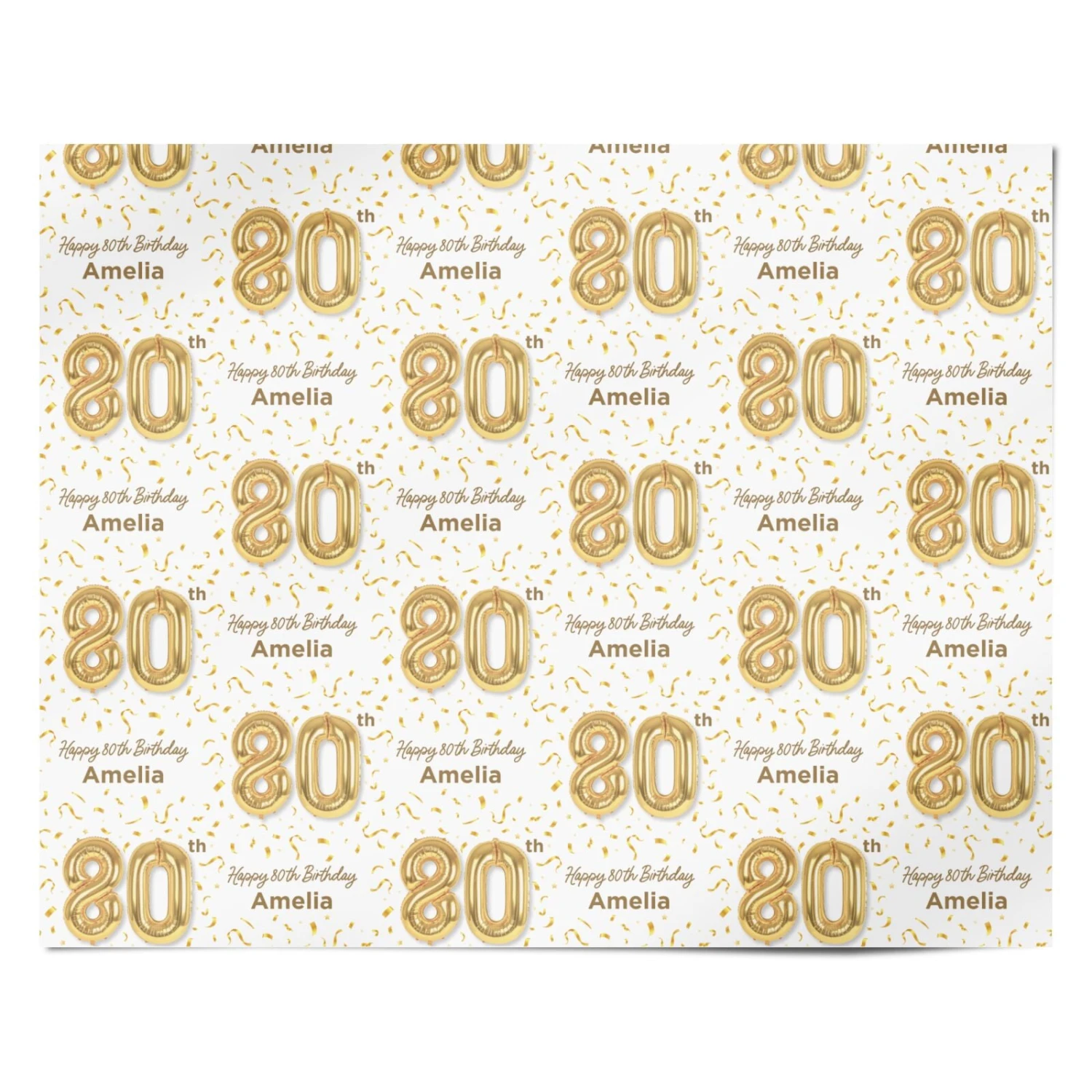 Personalised 80th Birthday Wrapping Paper 4 Personalised 80th Birthday Wrapping Paper - Image 4