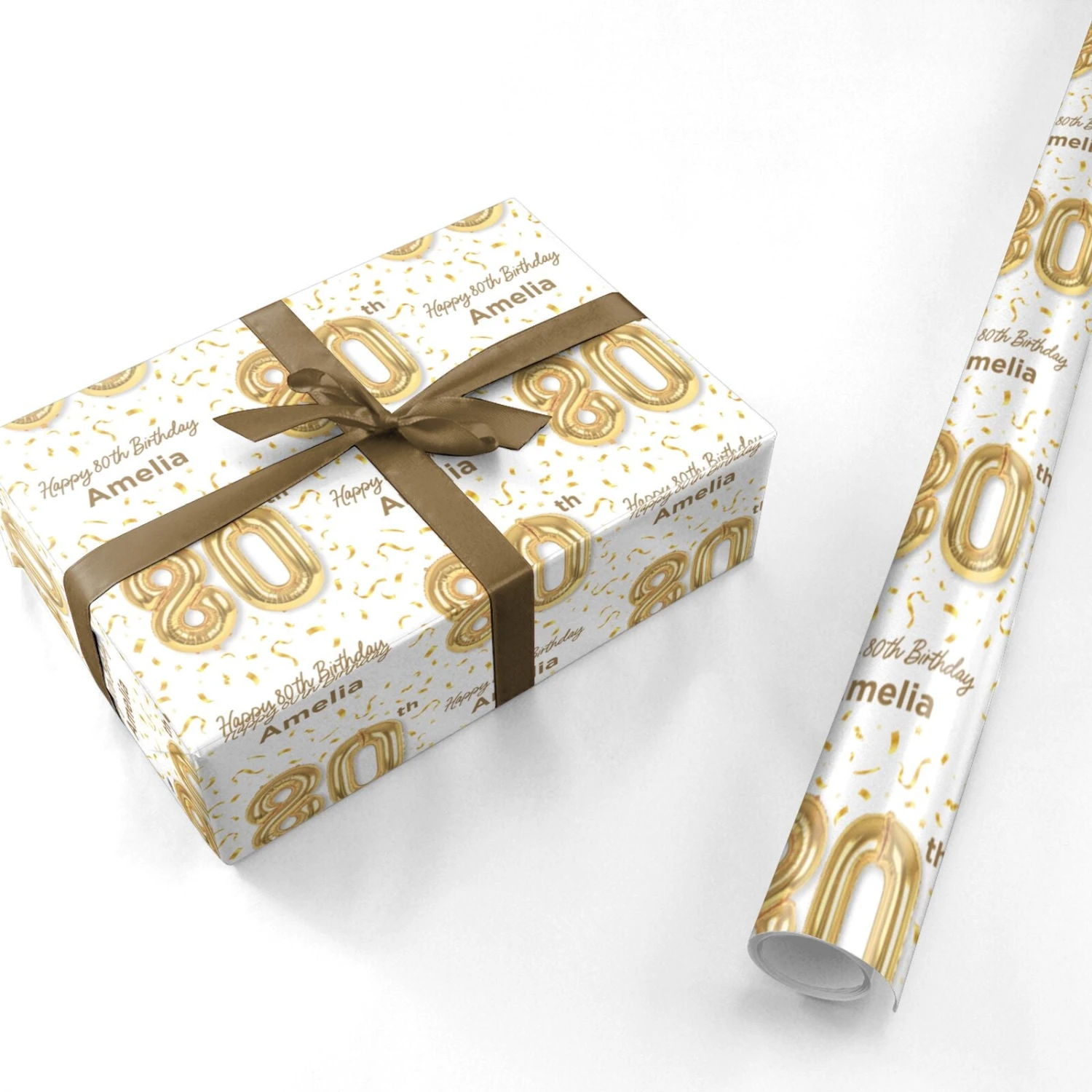 Personalised 80th Birthday Wrapping Paper 3 Personalised 80th Birthday Wrapping Paper - Image 3