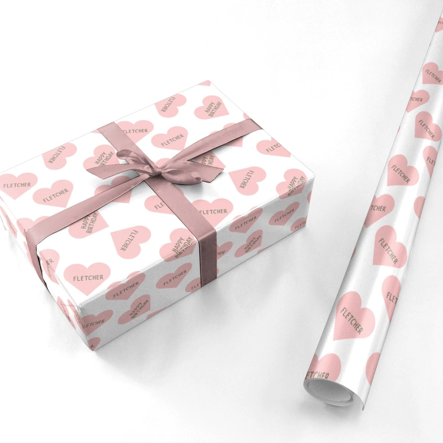 Personalised Birthday Hearts Wrapping Paper 3 Personalised Birthday Hearts Wrapping Paper - Image 3