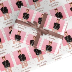 Personalised Birthday Rose Gold Balloon Wrapping Paper