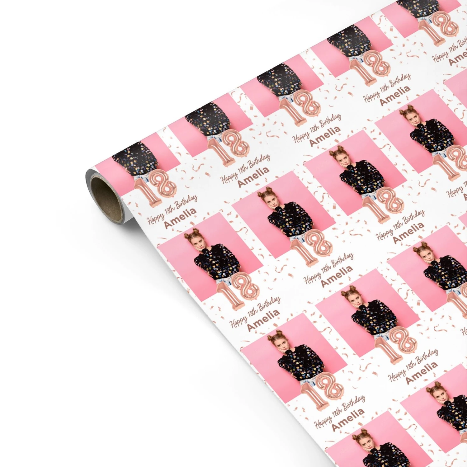 Personalised Birthday Rose Gold Balloon Wrapping Paper 2 Personalised Birthday Rose Gold Balloon Wrapping Paper - Image 2