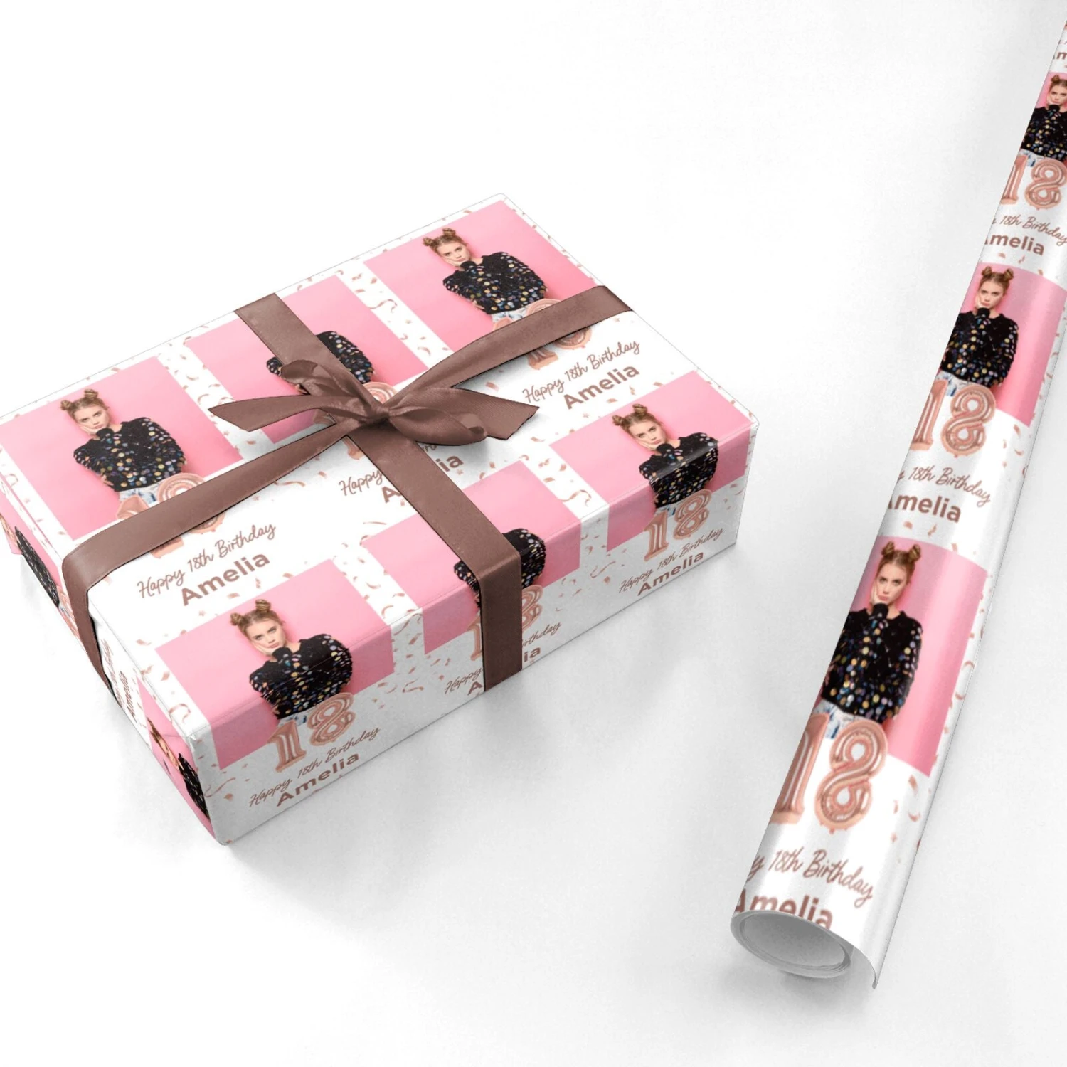 Personalised Birthday Rose Gold Balloon Wrapping Paper 3 Personalised Birthday Rose Gold Balloon Wrapping Paper - Image 3