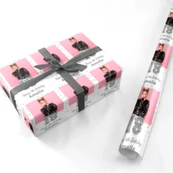 Personalised Birthday Silver Number Balloon Photo Wrapping Paper -CaseCraze Store Personalised Birthday Silver Number Balloon Photo Personalised Wrapping Paper