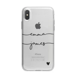 Personalised Black Couples Two Names Heart Apple IPhone Case -CaseCraze Store Personalised Black Couples Two Names Heart iPhone X Bumper Case on Silver iPhone Alternative Image 1 78f1fa04 9fee 4f0b 84f3 274a8846feb0