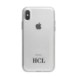 Personalised Black Initials Bottom Clear Custom Apple IPhone Case -CaseCraze Store Personalised Black Initials Bottom Clear Custom iPhone X Bumper Case on Silver iPhone Alternative Image 1 b532f9b0 d72f 4a48 bfb7 368430b305e1