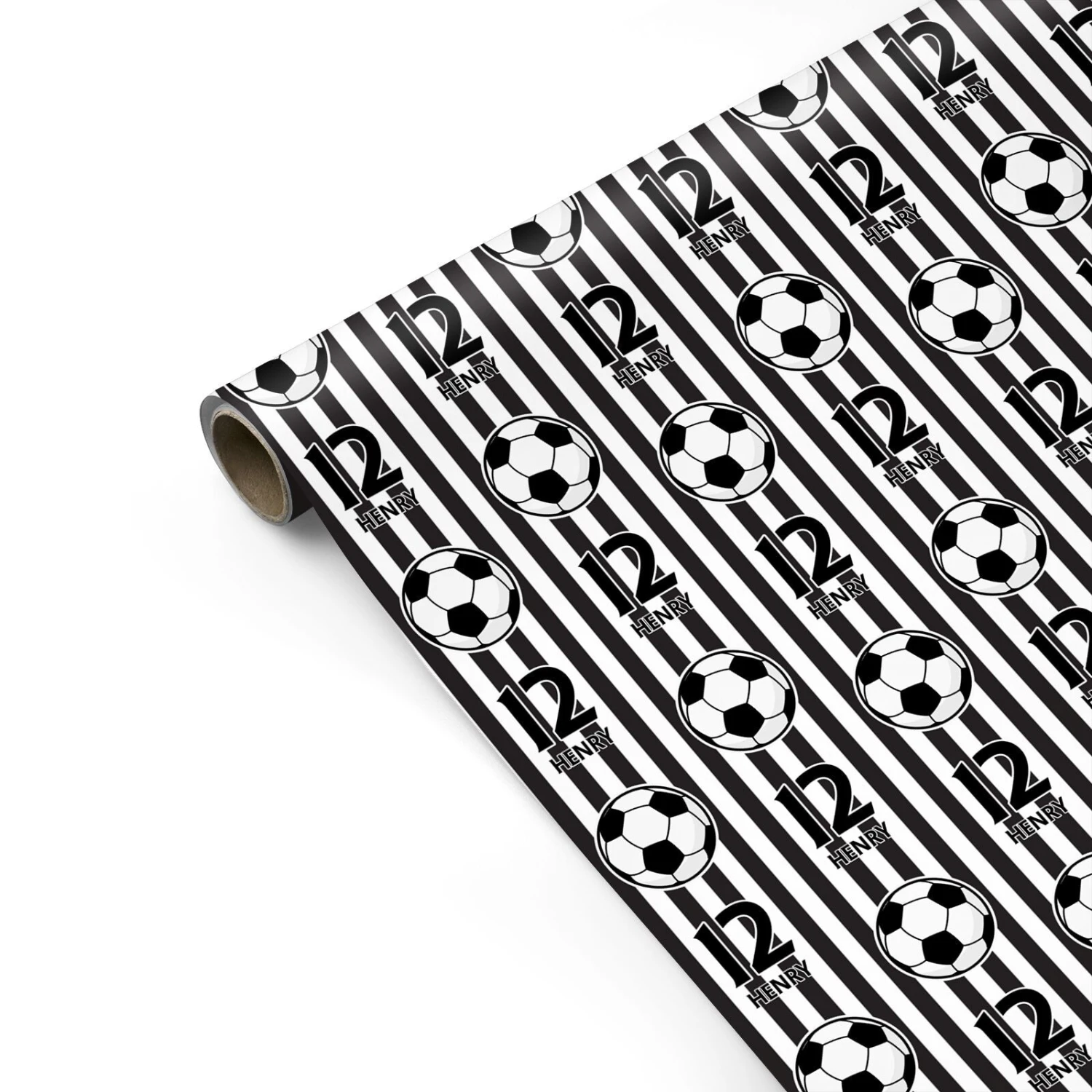 Personalised Black And White Football Wrapping Paper 2 Personalised Black And White Football Wrapping Paper - Image 2