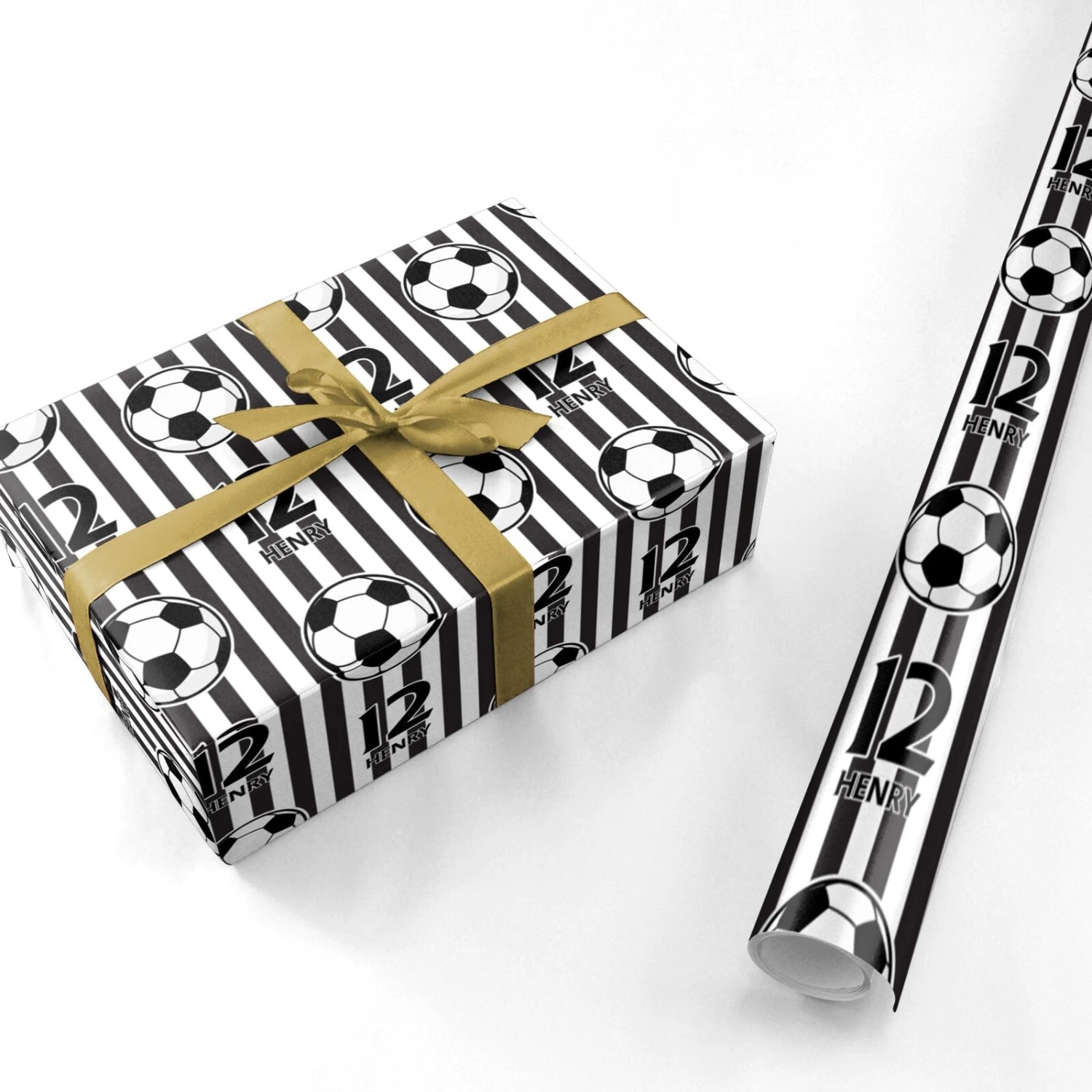 Personalised Black And White Football Wrapping Paper 3 Personalised Black And White Football Wrapping Paper - Image 3