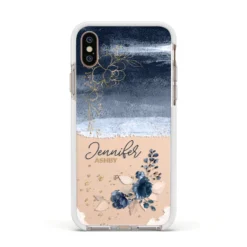 Personalised Blue Pink Watercolour IPhone Case -CaseCraze Store Personalised Blue Pink Watercolour Apple iPhone Xs Impact Case White Edge on Gold Phone dcabc2ff 94b2 49fc 9974 1bef6551474c