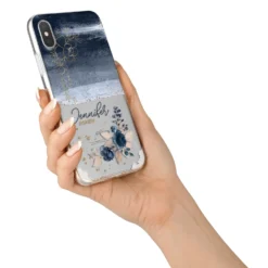 Personalised Blue Pink Watercolour IPhone Case -CaseCraze Store Personalised Blue Pink Watercolour iPhone X Bumper Case on Silver iPhone Alternative Image 2 9a678d0f 06d7 4f26 a893 611b79ae5710